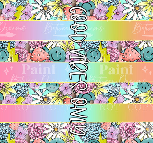 Good Vibes Only Rainbow Stripe Sublimation Wrap