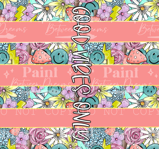 Good Vibes Only Peach Stripe Sublimation Wrap
