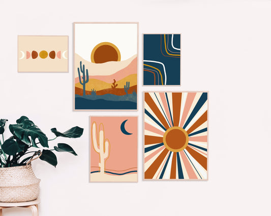 Boho Desert Moon Prints