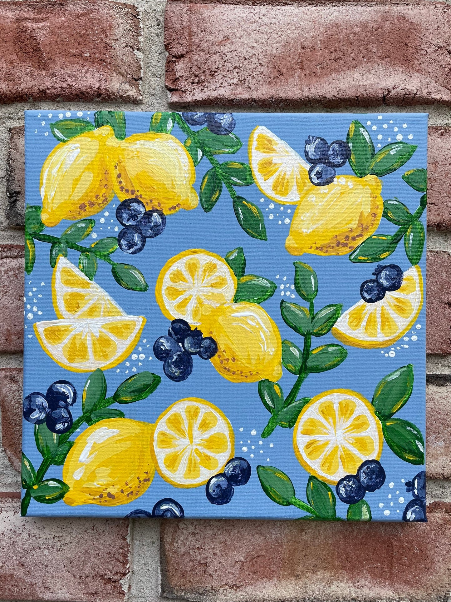 ORIGINAL 10 x 10 Lemon Acrylic Art