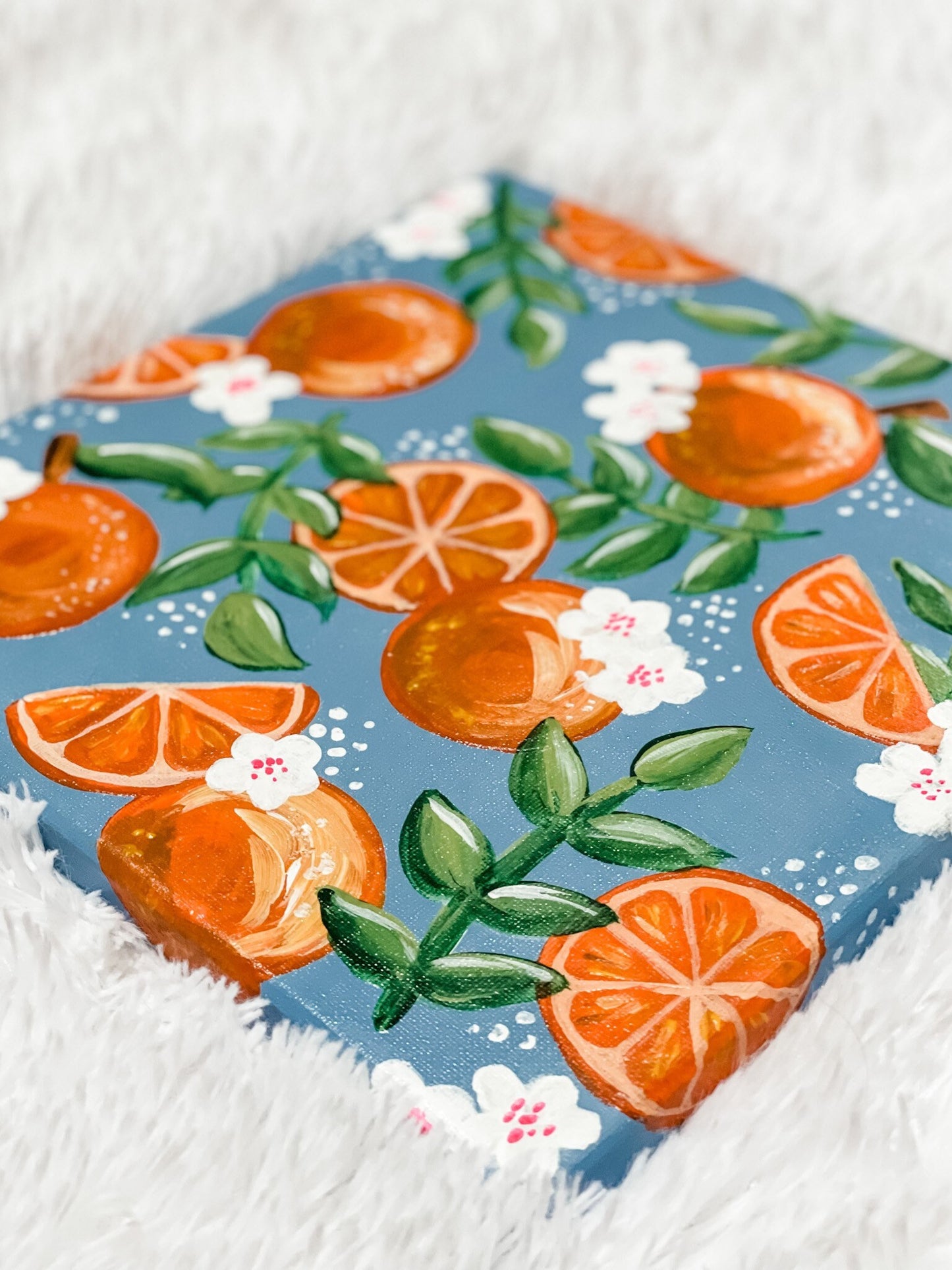 ORIGINAL 10 x 10 Orange Blossom Acrylic Art