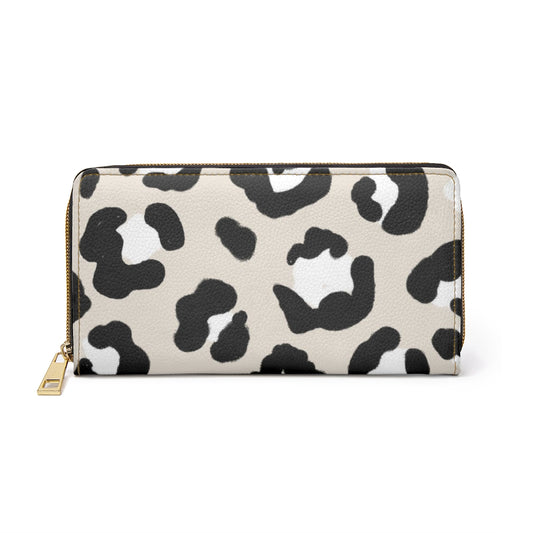 Sand Leopard Zipper Wallet