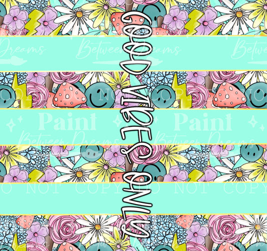 Good Vibes Only Mint Stripe Sublimation Wrap