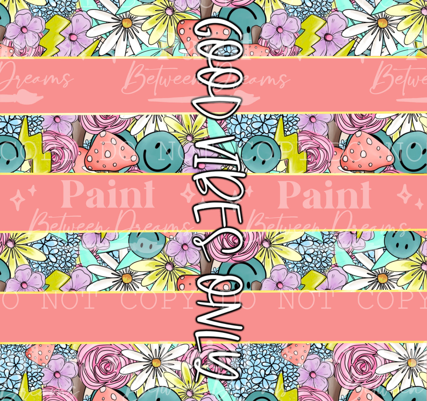 Good Vibes Only Peach Stripe Sublimation Wrap