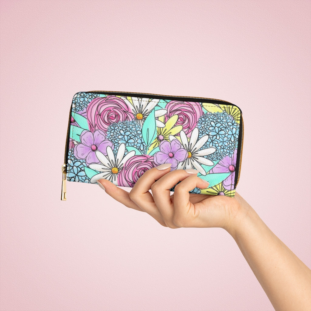 Neon Pastel Zipper Wallet