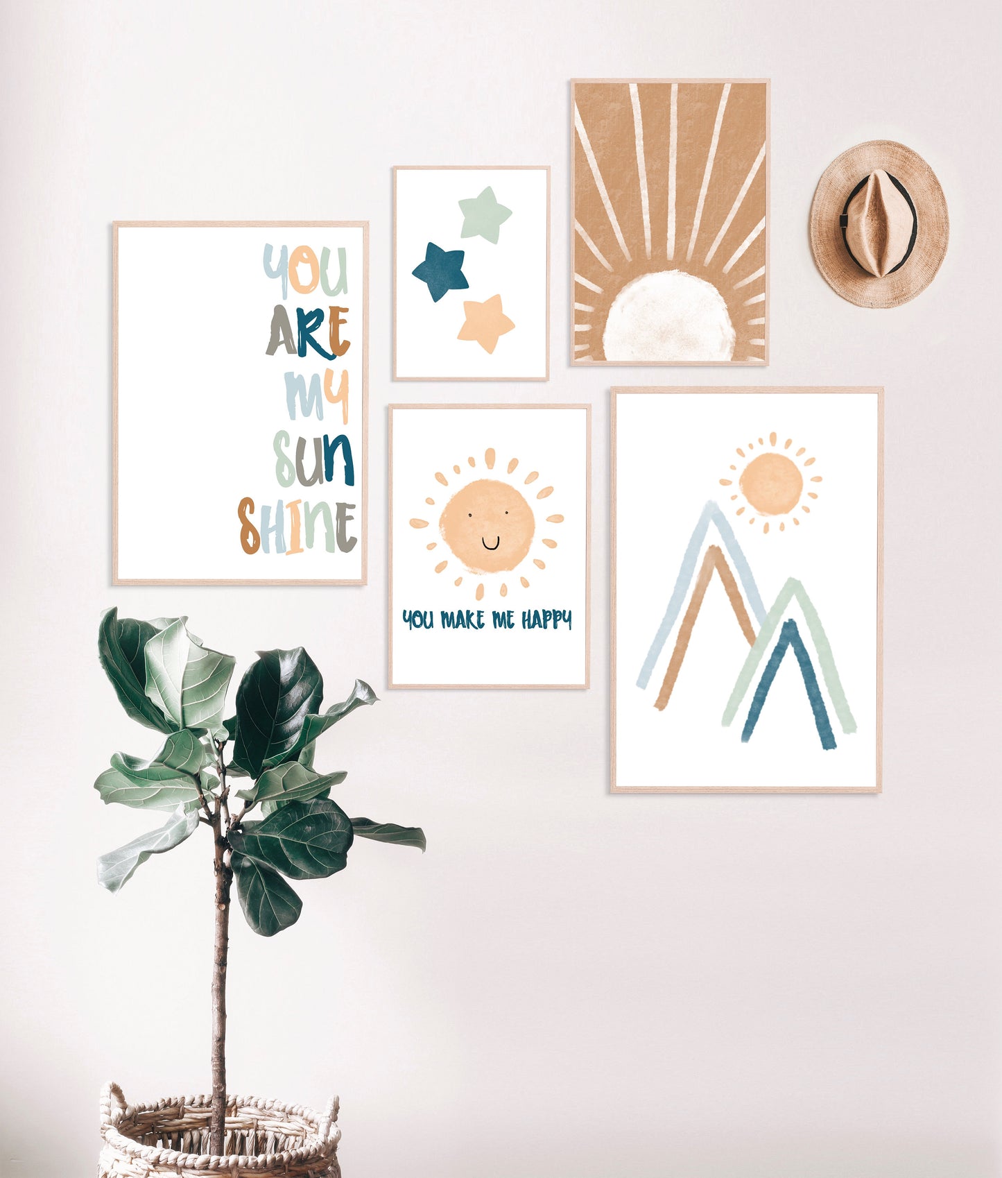 Boho Nursery Prints Dusty Blue