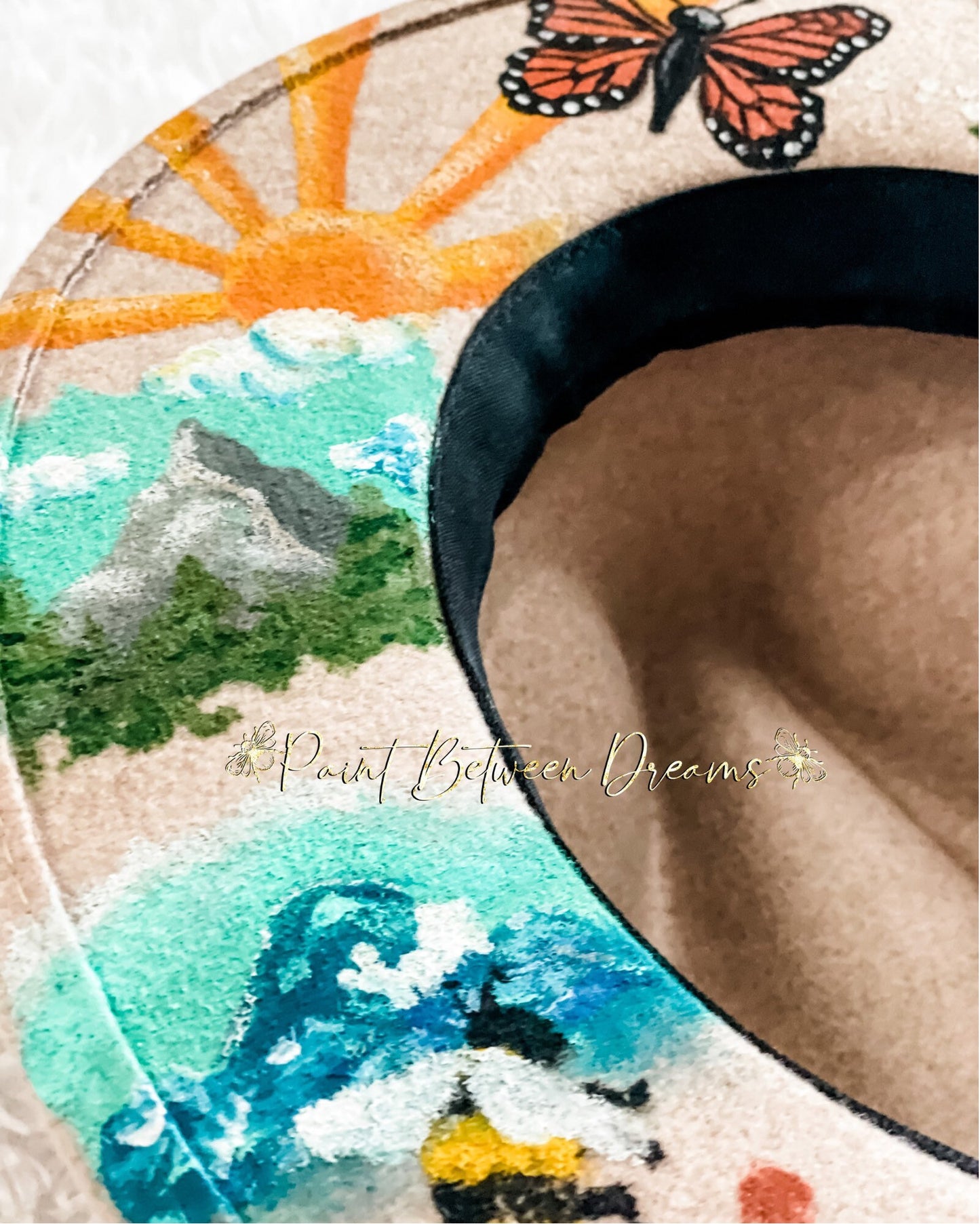 Custom Painted Boho Fedora Hat