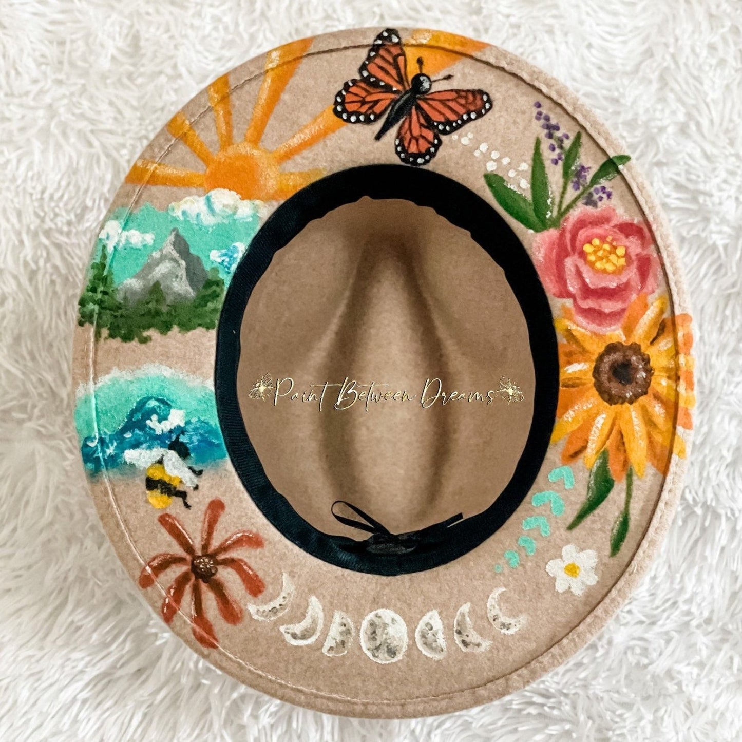 Custom Painted Boho Fedora Hat