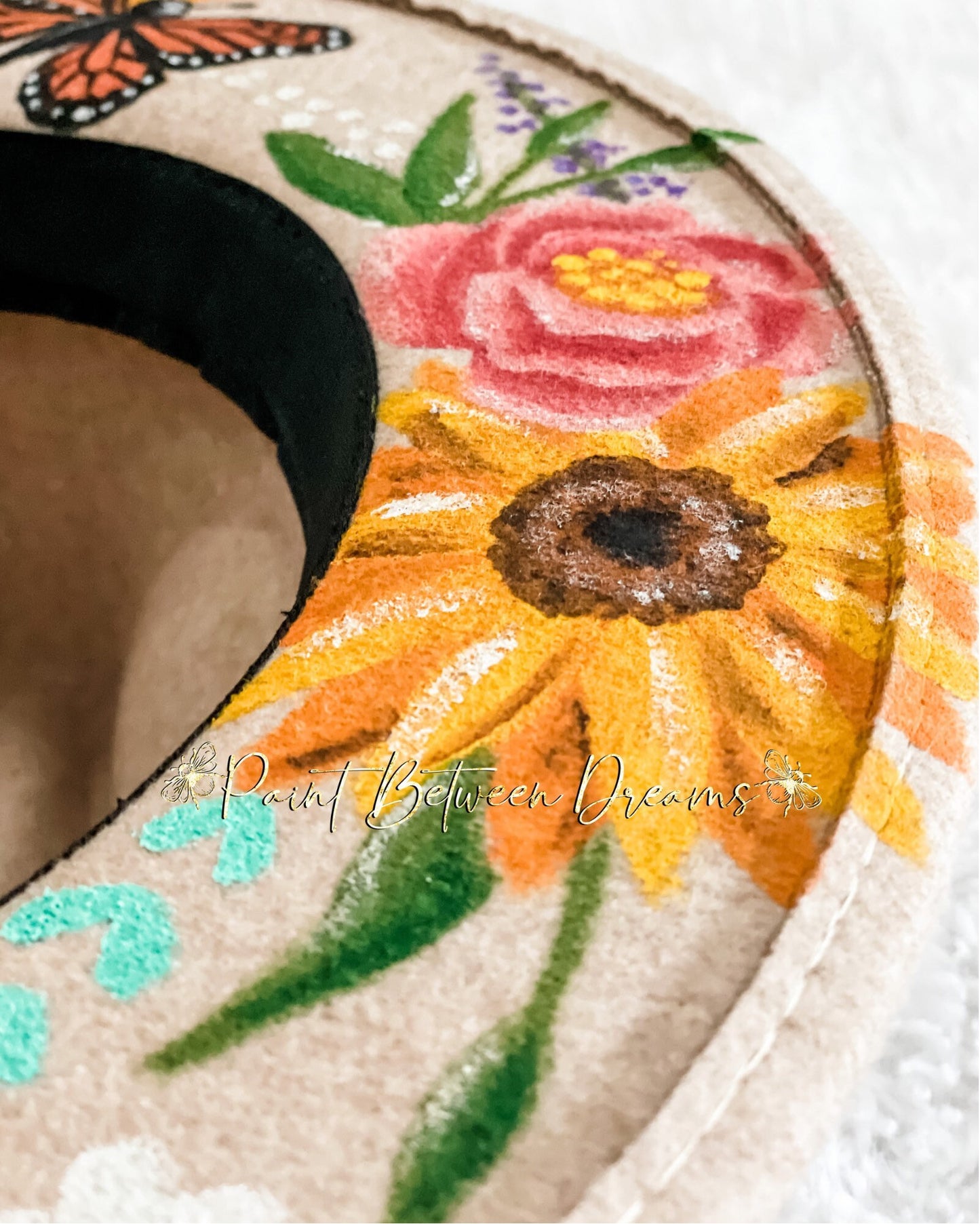 Custom Painted Boho Fedora Hat