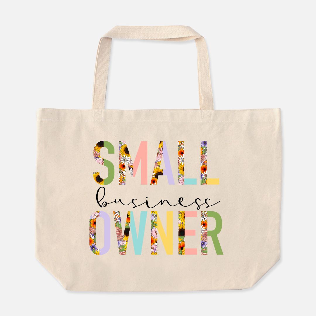 Floral Small Business Owner Oversized Tote